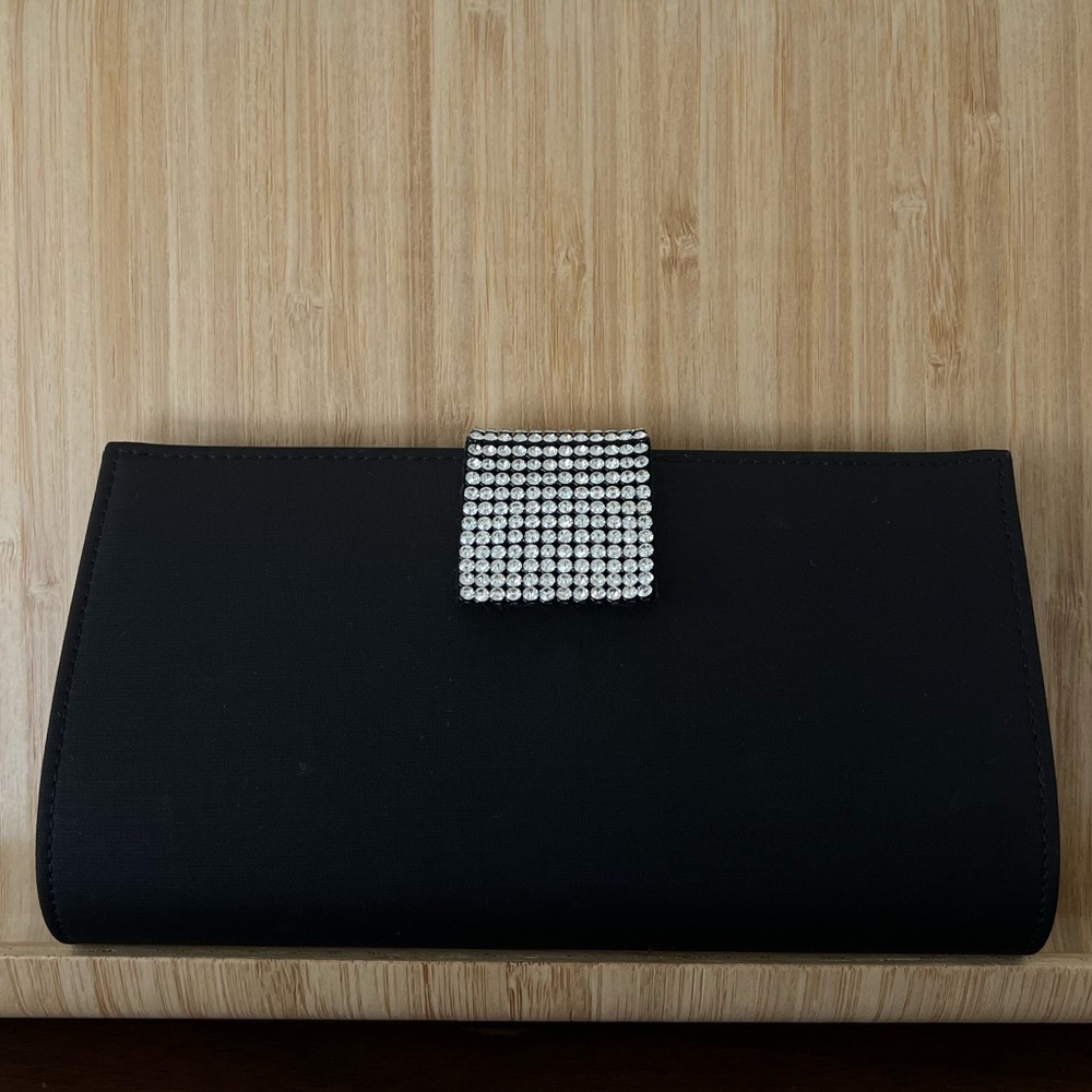 Elegant Black Swarovski Clutch with REAL Crystal